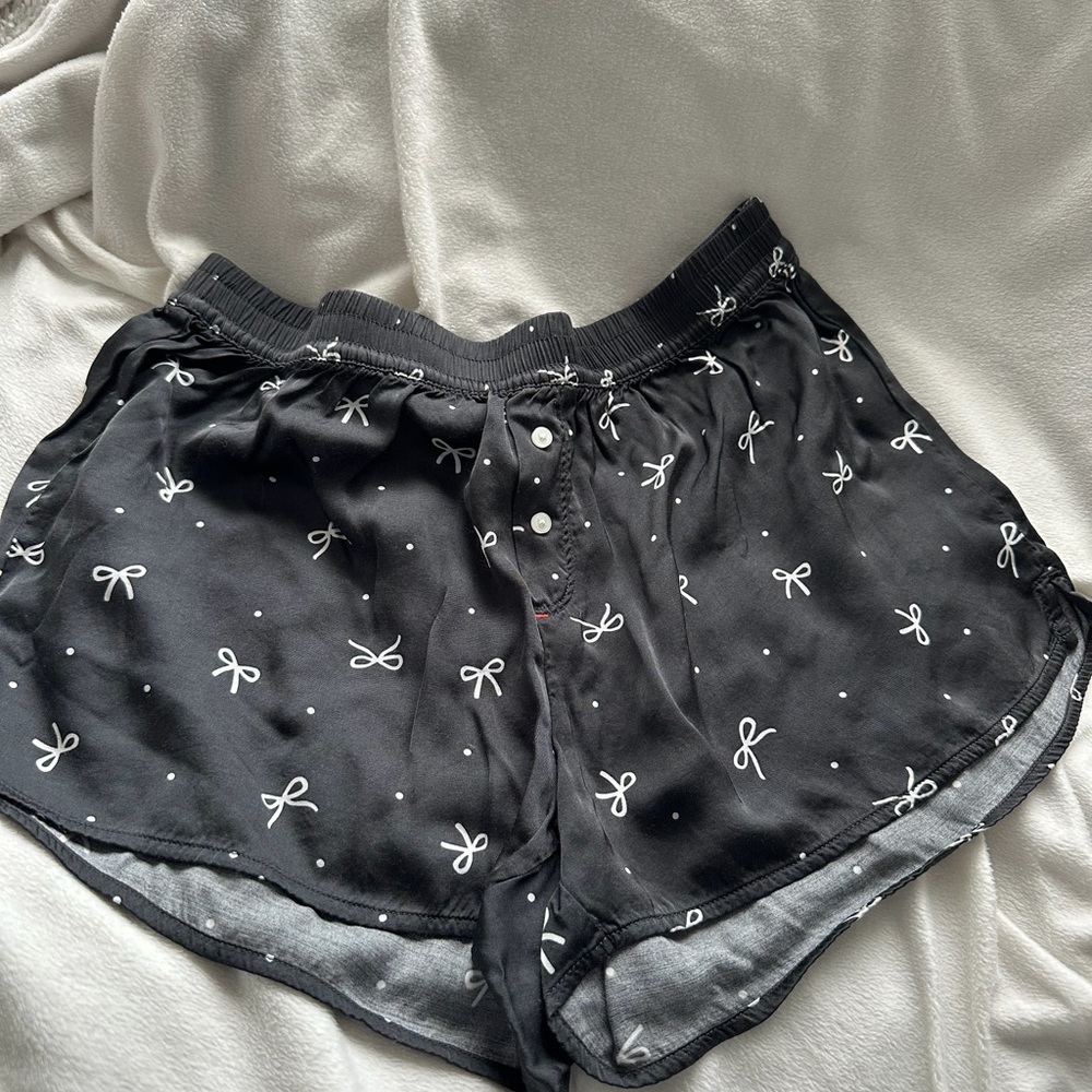 Aerie Black and White Pajama Shorts